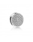 Prawdziwe 925 srebro odbicia olśniewający klip Charms okrągły kryształowa korona serce koraliki Fit oryginalny Pandora kobiety b