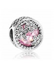 Couqcy Big Hole śliczny różowy koraliki Fit bransoletka pandora naszyjnik DIY Charms dla kobiet emalia wisiorek w kształcie serc
