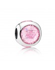 Couqcy Big Hole śliczny różowy koraliki Fit bransoletka pandora naszyjnik DIY Charms dla kobiet emalia wisiorek w kształcie serc