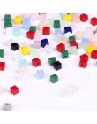 ZHUBI 100 sztuk 3mm moda Spacer Cube Faceted koralik z kryształkami Charms cukierki szklane kwadratowe koraliki do tworzenia biż