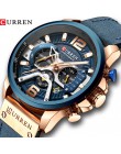 CURREN Casual zegarki sportowe dla mężczyzn niebieski Top marka luksusowy skórzany wojskowy zegarek na rękę człowiek zegar moda 