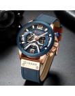 CURREN Casual zegarki sportowe dla mężczyzn niebieski Top marka luksusowy skórzany wojskowy zegarek na rękę człowiek zegar moda 