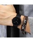 CRRJU mody męskie zegarki Top marka luksusowy zegarek kwarcowy mężczyźni na co dzień Slim, z siatką ze stali nierdzewnej wodoodp