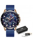 2019 nowy LIGE niebieski swobodna siateczka pas moda złoty zegarek kwarcowy męskie zegarki Top marka luksusowy wodoodporny zegar