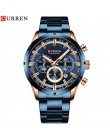 CURREN nowe mody męskie zegarki ze stali nierdzewnej Top marka luksusowe sportowe zegarek chronograf kwarcowy mężczyźni Relogio 