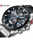 Zegarek CURREN Chronograph Sport męskie zegarki kwarcowe zegarek skórzany męski zegarek Relogio Masculino moda prezent dla mężcz