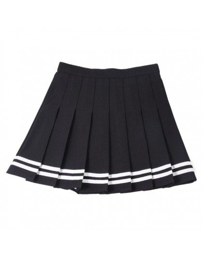 XS-3XL kobiety spódnica styl Preppy wysokiej talii eleganckie szwy spódnice lato Student plisowana spódnica kobiety słodkie słod