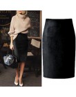 Sexy wielokolorowy zamsz Midi spódnica ołówkowa kobiet 2018 moda elastyczny, wysoki stan urząd Lady spódnice bodycon Saias