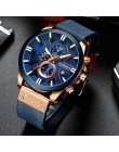 Zegarek CURREN Chronograph Sport męskie zegarki kwarcowe zegarek skórzany męski zegarek Relogio Masculino moda prezent dla mężcz