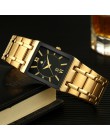 Mężczyźni zegarki Top marka luksusowe WWOOR złoty czarny kwadratowy zegarek kwarcowy mężczyźni 2020 wodoodporny złoty męski zega