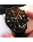 Relogio Masculino zegarki moda męska Sport box skórzany zegarek z branzoletką ze stali nierdzewnej zegarek biznesowy kwarcowy Re