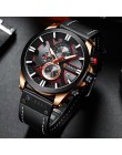 Zegarek CURREN Chronograph Sport męskie zegarki kwarcowe zegarek skórzany męski zegarek Relogio Masculino moda prezent dla mężcz