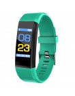 Nowy ID115 PLUS kolorowy ekran bransoletka sport zegarek Fitness bieganie Tracker moda zegarki dla dzieci dla kobiet mężczyzn dz