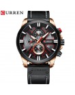 Zegarek CURREN Chronograph Sport męskie zegarki kwarcowe zegarek skórzany męski zegarek Relogio Masculino moda prezent dla mężcz