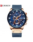 Zegarek CURREN Chronograph Sport męskie zegarki kwarcowe zegarek skórzany męski zegarek Relogio Masculino moda prezent dla mężcz