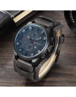 CURREN Top marka luksusowe męskie zegarki męskie zegary data Sport wojskowy skórzany pasek do zegarka kwarcowy biznesowy zegarek