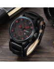 CURREN Top marka luksusowe męskie zegarki męskie zegary data Sport wojskowy skórzany pasek do zegarka kwarcowy biznesowy zegarek