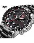 LIGE Top marka luksusowe męskie moda zegarek mężczyźni Sport wodoodporne zegarki kwarcowe mężczyźni wszystkie stalowe armii zega