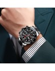 MEGALITH Military zegarki mężczyźni pasek ze stali nierdzewnej wodoodporny zegarek kwarcowy chronograf zegar mężczyzna mody spor