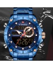 Nowy NAVIFORCE Top luksusowa marka mężczyźni zegarek kwarcowy męski wzór zegara Sport zegarek wodoodporna stal nierdzewna zegare