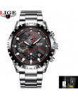 LIGE Top marka luksusowe męskie moda zegarek mężczyźni Sport wodoodporne zegarki kwarcowe mężczyźni wszystkie stalowe armii zega