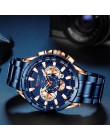 CURREN męski zegarek luksusowej marki niebieski kwarc zegarek sportowy chronograf zegar męski pasek ze stali nierdzewnej moda ze