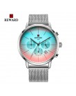 2020 nowych moda jasny kolor zegarek szklany mężczyźni Top luksusowa marka Chronograph męska ze stali nierdzewnej biznes zegar m