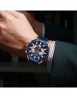 CURREN męski zegarek luksusowej marki niebieski kwarc zegarek sportowy chronograf zegar męski pasek ze stali nierdzewnej moda ze