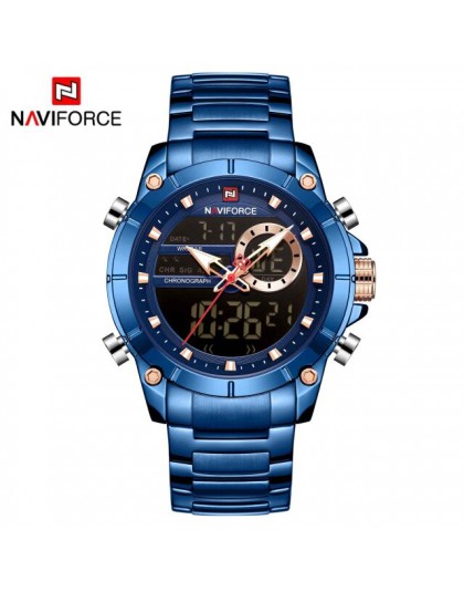 NAVIFORCE Hot mężczyźni zegarki moda Casual Bussiness zegarek kwarcowy mężczyźni chronograf wojskowy zegarek ze stali nierdzewne