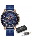 LIGE męskie zegarki Top marka luksusowe ze stali nierdzewnej niebieski wodoodporny zegarek kwarcowy mężczyźni moda chronograf mę
