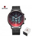 2020 nowych moda jasny kolor zegarek szklany mężczyźni Top luksusowa marka Chronograph męska ze stali nierdzewnej biznes zegar m