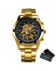 Zwycięzca zegarek mężczyźni szkielet automatyczny zegarek mechaniczny złoty szkieletowy Vintage Man zegarek męski zegarek typu F