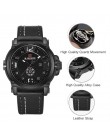 NAVIFORCE Top luksusowa marka mężczyźni sport wojskowy zegarek kwarcowy człowiek analogowy data zegar zegarek ze skórzanym paski