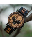 BOBO BIRD drewniany zegarek mężczyźni erkek kol saati luksusowe stylowe drewniane zegarki chronograf wojskowe zegarki kwarcowe w