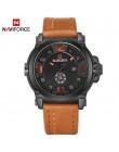 NAVIFORCE Top luksusowa marka mężczyźni sport wojskowy zegarek kwarcowy człowiek analogowy data zegar zegarek ze skórzanym paski