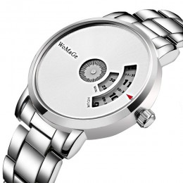 WoMaGe Fashion Watch mężczyźni zegarki ze stali nierdzewnej kreatywne męskie zegarki męski zegarek luksusowy mężczyzna zegar rel
