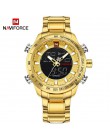 NAVIFORCE luksusowa marka mężczyźni wojskowy Sport zegarki męskie cyfrowy kwarcowy zegar pełna stal wodoodporny zegarek na rękę 