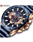 CURREN Top Luxury Brand Men zegarek kwarcowy zegarek sportowy chronograf zegar męski pasek ze stali nierdzewnej moda zegarek biz