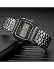 Męski biznes elektroniczny zegarek prosty luksusowy pas stalowy składany klamra sport Relogio Masculino cyfrowy zegar Reloj Homb
