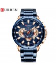 CURREN Top Luxury Brand Men zegarek kwarcowy zegarek sportowy chronograf zegar męski pasek ze stali nierdzewnej moda zegarek biz