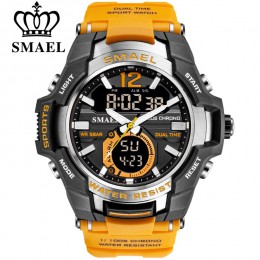 SMAEL Sport Watch mężczyźni zegarki wodoodporny 50M zegarek Relogio Masculino duża tarcza kwarcowy cyfrowy wojskowy armia zegar 