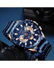 CURREN Top Luxury Brand Men zegarek kwarcowy zegarek sportowy chronograf zegar męski pasek ze stali nierdzewnej moda zegarek biz