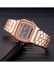 Męski biznes elektroniczny zegarek prosty luksusowy pas stalowy składany klamra sport Relogio Masculino cyfrowy zegar Reloj Homb