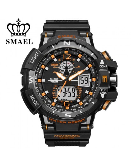 SMAEL Sport Watch mężczyźni 2020 zegar mężczyzna LED cyfrowy kwarcowy zegarki męskie Top marka luksusowe cyfrowy-zegarek Relogio