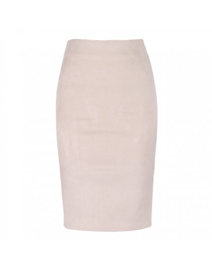 Sexy wielokolorowy zamsz Midi spódnica ołówkowa kobiet 2018 moda elastyczny, wysoki stan urząd Lady spódnice bodycon Saias