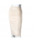 Aonibeier kobiety zamszowe stałe kolorowy ołówek spódnica kobiet jesień zima wysokiej talii Bodycon Vintage podział grube rozcią