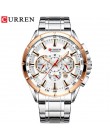 CURREN Top Luxury Brand Men zegarek kwarcowy zegarek sportowy chronograf zegar męski pasek ze stali nierdzewnej moda zegarek biz