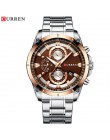 CURREN kreatywny Design zegarki mężczyźni luksusowy zegarek kwarcowy z chronograf ze stali nierdzewnej Sport zegarek męski zegar
