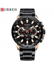 CURREN Top Luxury Brand Men zegarek kwarcowy zegarek sportowy chronograf zegar męski pasek ze stali nierdzewnej moda zegarek biz