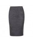 Sexy wielokolorowy zamsz Midi spódnica ołówkowa kobiet 2018 moda elastyczny, wysoki stan urząd Lady spódnice bodycon Saias